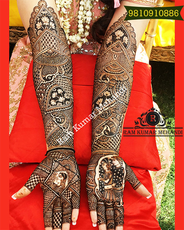 minimal Leaves & Lines Fancy Mehndi Design, designer bridal mehndi patterns